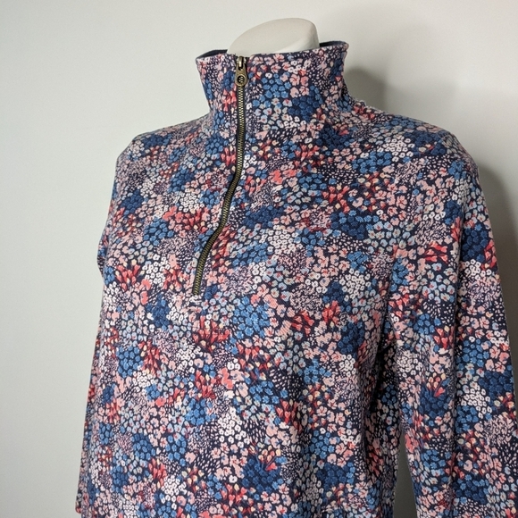 Joules Fairdale pink blue ditsy floral 1/3 zip pullover sweatshirt 6 - Picture 2 of 10